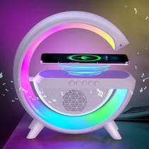 Caixa de Som G-Speaker Carregador Sem Fio Bluetooth RGB Lâmpada De Mesa Branco