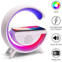 Caixa de Som G-Speaker Luminária Bluetooth Inteligente Carregador Sem Fio Led Luz - BT
