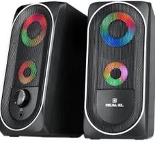 Caixa de Som Gamer 12W USB 65 Led RGB Preta USB