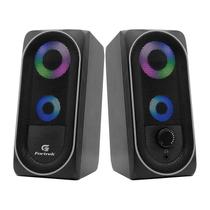 Caixa de som gamer 2.0 6w black hawk led rgb 73403 fortrek