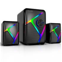 Caixa de Som Gamer 2.1 Xtrike SK-610 com Efeitos RGB para PC e Notebook