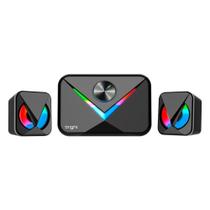 Caixa De Som Gamer Bright Multimídia Speaker, LED, RGB, USB, bluethooth 50W, Preto - CX004