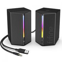 Caixa De Som Gamer Fifine A20, Estéreo, RGB, USB/3,5, Preto Caixa De Som Gamer Fifine A20, Estéreo, RGB, USB/3,5, Preto