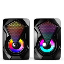 Caixa De Som Gamer Para PC e Notebook Luz RGB Usb/p2 Qualidade