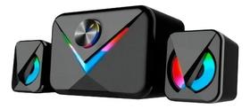 Caixa De Som Gamer Potente Led Subwoofer Pc C Bluetooth 16w