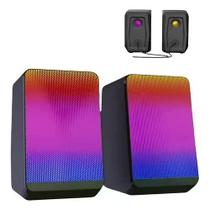 Caixa de Som Gamer RGB 6W HiFi P2 3,5mm Controle de Volume Knup KP-RO839