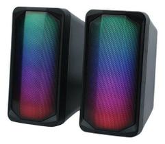 Caixa De Som Gamer Rgb Caixinha Led Pc Tomate Usb 6w