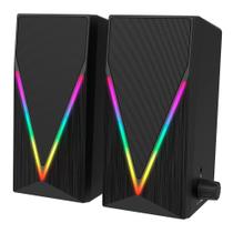 Caixa de Som Gamer Rise Mode Aura Sound S3, RGB Rainbow, 3W*2, Preto - RM-SP-03-RGB