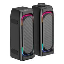 Caixa de Som Gamer Rise Mode Laser S1, RGB Rainbow, Bluetooth e P2 3.5mm, 5Wx2, Preto - RM-SPL-01-RGB