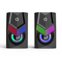 Caixa de Som Gamer Speaker 2.0 6w RMS P2 USB para PC/Notebook com LED RGB preta - DHE-6000 - HP
