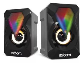 Caixa de Som Gamer Start Fusion com LED RGB para PC, Smartphone, Notebook 6W Exbom - CS-C20