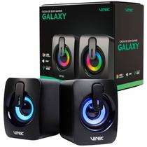 Caixa de Som Gamer Vinik Galaxy, 6W RMS 2.0, LED Rainbow, Cabo USB, Alto Falantes 50mm, Preto - VSPKG6WGL
