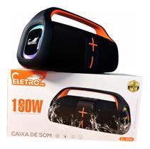 Caixa De Som Grande Bluetooth Potente Graves 100w Led Rgb Cor Preto 110v/220v