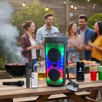 Caixa De Som Grande Luzes Rgb Animadas Ideal Para Presente