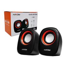 Caixa de Som Hayom KM2500, USB, Conector P2 3.5mm, 6W RMS (2x 3W)