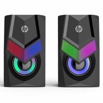 Caixa de Som HP DHE-6000 PC Notebook Luz Led RGB USB Alto-falante Estéreo Black
