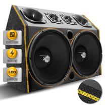 Caixa De Som Igrejinha Trio Automotivo Shutt Woofer Xplode 12 Polegadas 800w RMS Cone Seco LED Neon