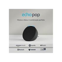 Caixa de Som Inteligente Alexa Echo Pop, WiFi, Compatível com Spotify, Bluetooth, Deezer e Amazon Music, Preto