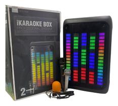 Caixa De Som Karaokê 40w Rgb 02 Microfones Bts-1809