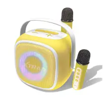 Caixa De Som Karaokê Bluetooth 2 Microfone Usb Aux 100w