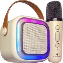 Caixa de Som Karaokê Bluetooth com 2 Microfones Sem Fio LED