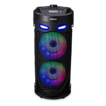 Caixa De Som Karaoke Duo Multimidia Blutooth 2 Mic Rgb 2x50w