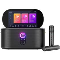 Caixa de som Karaokê Joog Shell S1 180W Tela 10,1" 2x Microfones sem fio