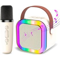 Caixa De Som Karaokê Sem Fio Microfone Portátil Led Colorido - PRIME