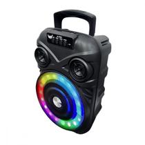 Caixa de Som LED RGB Bluetooth Entrada Microfone 5W 2000W PMPO Altomex AL8062