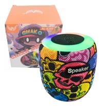 Caixa De Som Led Rgb Bluetooth Tws Estampa Caveira 10w AL-8281