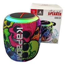 Caixa De Som Led Rgb Tws Estampa Caveira 7w Ka-8193