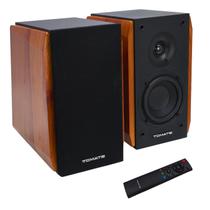 Caixa de Som Madeira 110W RMS Bluetooth 5.0 Conexões AUX, P2 e HDMI Bivolt