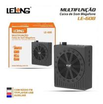 Caixa De Som Megafone Multifunção Lelong Le-608 C/ Rádio Fm