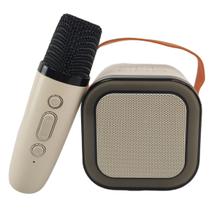 Caixa de Som Microfone Karaoke Bluetooth Sem Fio Portatil Musica Luz Led Festa Evento Casa Comemoraçao Aniversario