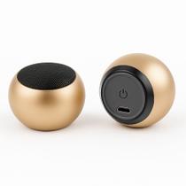 Caixa de Som Mini Bolinha Bluetooth 3W com Som Nítido e Bateria Recarregável - Dourado