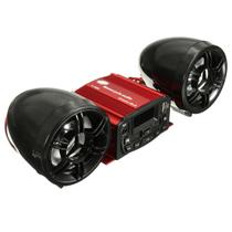 Caixa de Som Moto Alarme Bluetooth Audio MP3 USB Cartao SD Controle Remoto Radio FM AM