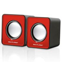 Caixa De Som Multilaser 2.0 Mini 3W Rms Vermelho - Sp197 Caixa De Som Multilaser 2.0 Mini 3W Rms Vermelho - Sp197