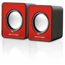 Caixa De Som Multilaser 2.0 Mini 3W Rms Vermelho