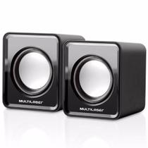Caixa de Som Multilaser 2.0 Mini, USB, P2 3.5mm, Som Estéreo, 3w Rms, Preta - SP144