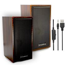 Caixa de Som Multimidia USB P2 10W RMS Madeira Linda Marrom