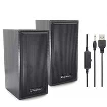 Caixa de Som Multimidia USB P2 10W RMS Madeira Linda Preta