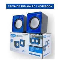 Caixa de Som P/ Pc Notebook Computador 6w Rms Caixinha Portatil Potente Usb 2.0 Plug eay PCx2 - Knup