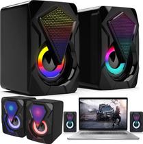 Caixa De Som Para Computador Pc Notebook Portátil Gamer Jogos Usb Rgb Potente Subwoofer Speaker Projetor Alto Falante