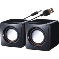 Caixa de Som para PC e Notebook BrazilPC D02L Audio P2 e USB Preto Som Potente