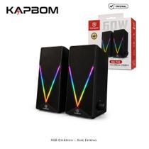 Caixa de Som Para PC Gamer 30W RGB Dinâmico USB P2 Estéreo
