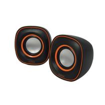 Caixa De Som Para Pc Oex Sk100 Round Preto E Laranja