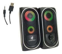 Caixa de som pc gamer com efeitos de led rgb controle de som - Goldenultra Caixa de som pc gamer com efeitos de led rgb controle de som - Goldenultra