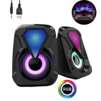 Caixa De Som Pc Gamer Led Caixinha Notebook Tv Potente 6w Caixa De Som Pc Gamer Led Caixinha Notebook Tv Potente 6w