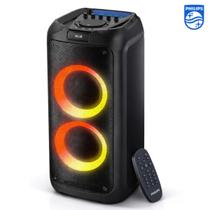 Caixa de Som Philips Party Speaker 1300W TAX4209 78 Bluetooth LED Função TWS Karaokê USB AUX Bivolt