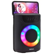 Caixa De Som Porta Celular Party Led Rgb 12W Portatil Letron - Leonora